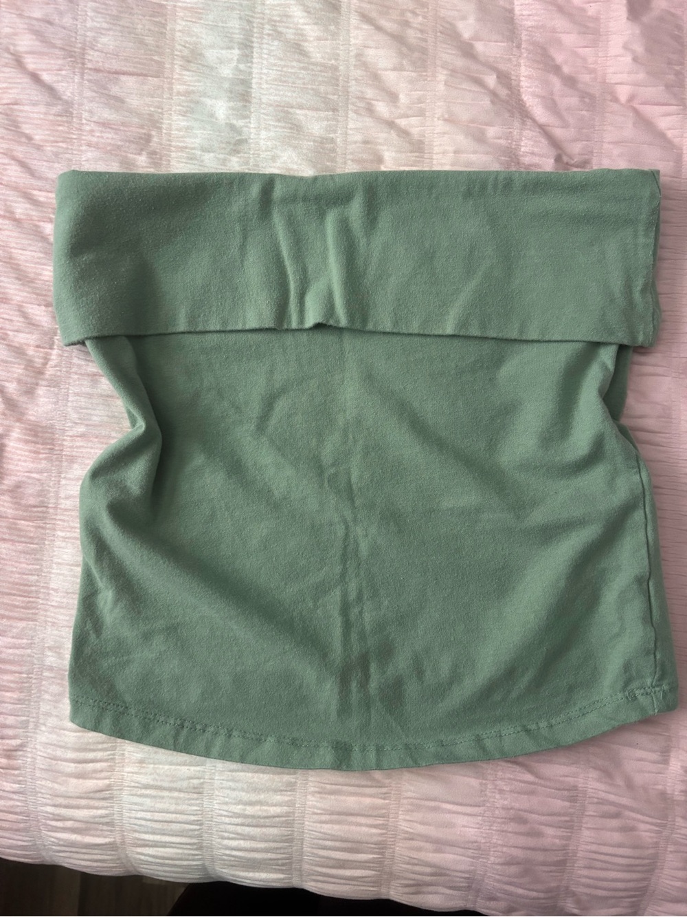 American Eagle Outfitters Sage Green Fold-Over Tube Top